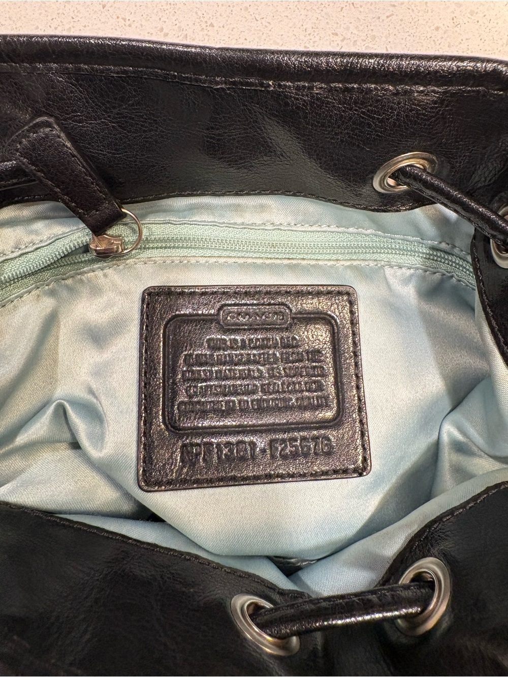 Vintage Coach Poppy Signature C Bucket Bag Purse Women Black Silver - Picture 6 of 6